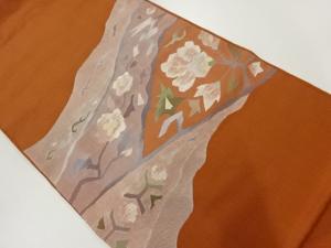 リサイクル　すくい織霞に枝花模様織出し袋帯